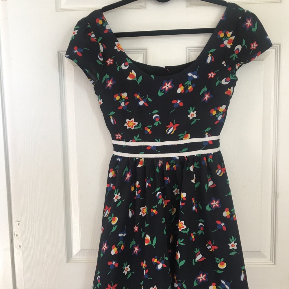 Lucca culture dark blue multicolor dress small